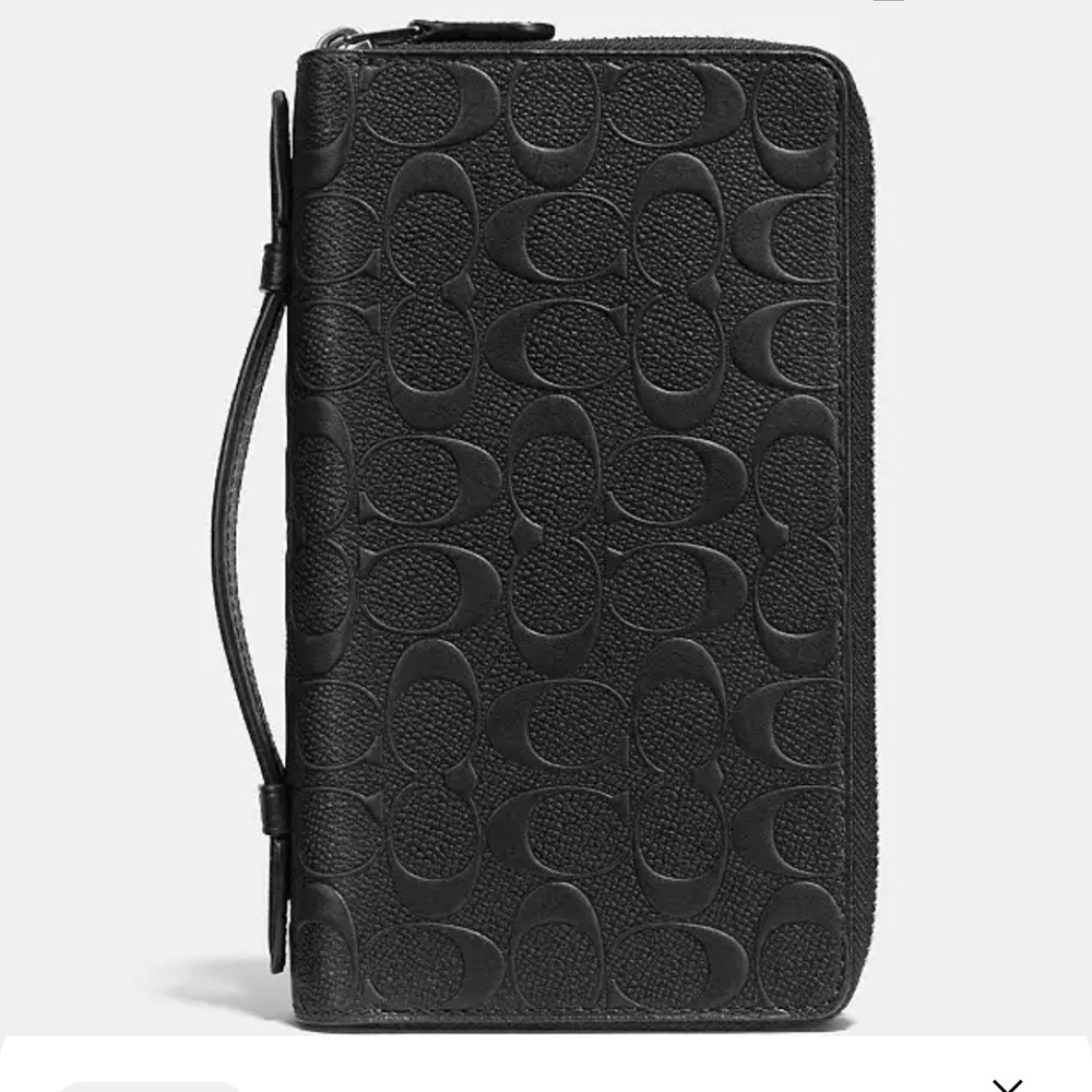 Coach Black Embossed Leather Wallet